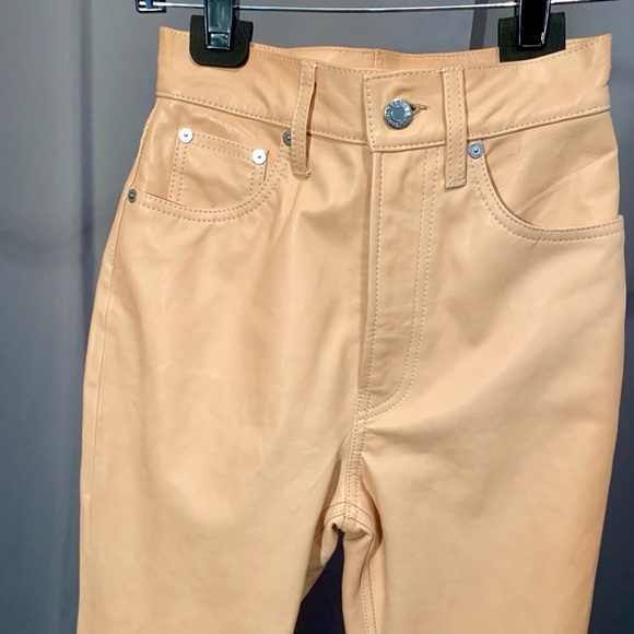 NWT Helmut Lang Leather Pants Femme Hi Bootcut / Straight Leg - Picture 9 of 12